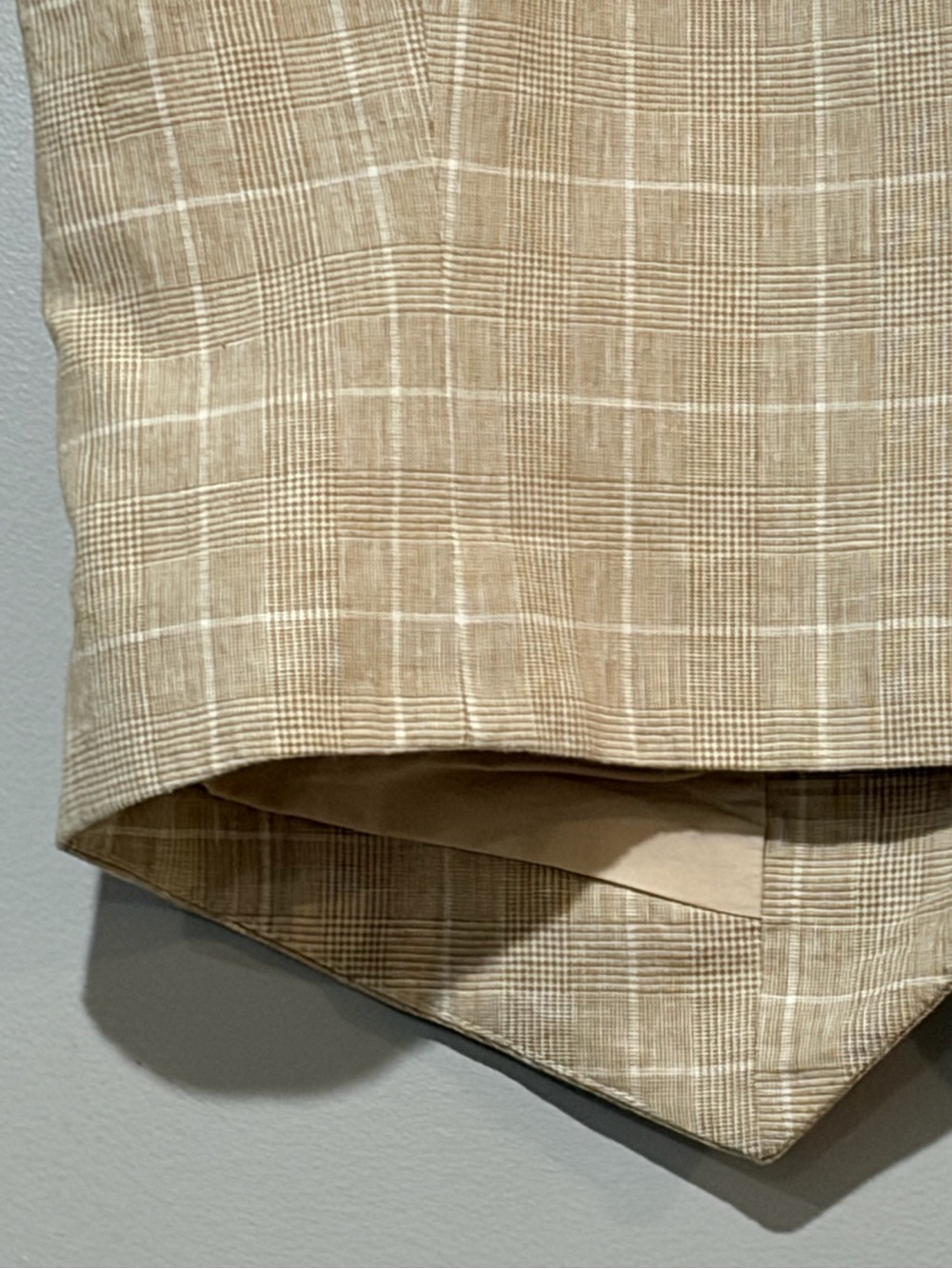 MADEWELL Linen Vest Top Sesame Maeve Glen Plaid Size 8 - Picture 8 of 10